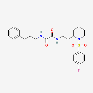 molecular formula C24H30FN3O4S B2517580 N-{2-[1-(4-fluorobenzenesulfonyl)piperidin-2-yl]ethyl}-N'-(3-phenylpropyl)ethanediamide CAS No. 898415-16-2