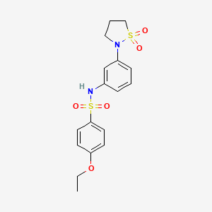 molecular formula C17H20N2O5S2 B2517593 N-(3-(1,1-dioxidoisothiazolidin-2-yl)phenyl)-4-ethoxybenzenesulfonamide CAS No. 950474-42-7