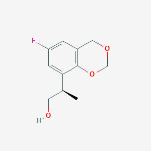 molecular formula C11H13FO3 B2517604 (2R)-2-(6-Fluoro-4H-1,3-benzodioxin-8-yl)propan-1-ol CAS No. 2248184-07-6