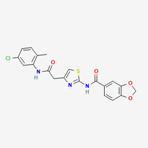 N-(4-(2-((5-chloro-2-methylphenyl)amino)-2-oxoethyl)thiazol-2-yl)benzo[d][1,3]dioxole-5-carboxamide