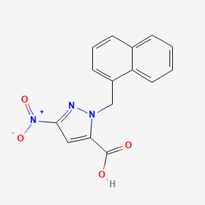 molecular formula C15H11N3O4 B2517614 1-(1-Naphthylmethyl)-3-nitro-1H-pyrazole-5-carboxylic acid CAS No. 1946822-29-2