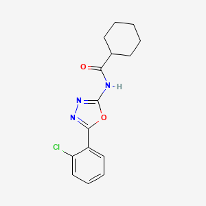 molecular formula C15H16ClN3O2 B2517627 N-[5-(2-chlorophenyl)-1,3,4-oxadiazol-2-yl]cyclohexanecarboxamide CAS No. 865249-47-4