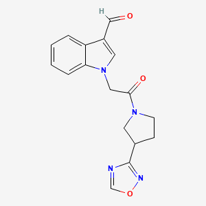 1-[2-[3-(1,2,4-Oxadiazol-3-yl)pyrrolidin-1-yl]-2-oxoethyl]indole-3-carbaldehyde