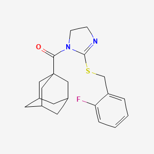 1-Adamantyl-[2-[(2-fluorophenyl)methylsulfanyl]-4,5-dihydroimidazol-1-yl]methanone