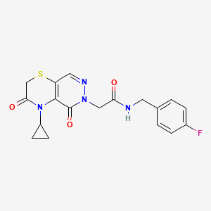 2-(4-cyclopropyl-3,5-dioxo-3,4-dihydro-2H-pyridazino[4,5-b][1,4]thiazin-6(5H)-yl)-N-(4-fluorobenzyl)acetamide
