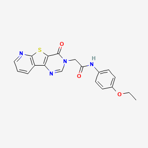 molecular formula C19H16N4O3S B2517656 N-(4-ethoxyphenyl)-2-(6-oxo-8-thia-3,5,10-triazatricyclo[7.4.0.02,7]trideca-1(9),2(7),3,10,12-pentaen-5-yl)acetamide CAS No. 1185035-83-9