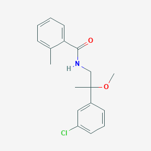 molecular formula C18H20ClNO2 B2517674 N-[2-(3-chlorophenyl)-2-methoxypropyl]-2-methylbenzamide CAS No. 1788677-41-7