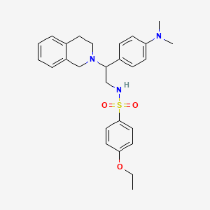 molecular formula C27H33N3O3S B2517731 N-{2-[4-(dimethylamino)phenyl]-2-(1,2,3,4-tetrahydroisoquinolin-2-yl)ethyl}-4-ethoxybenzene-1-sulfonamide CAS No. 932363-76-3