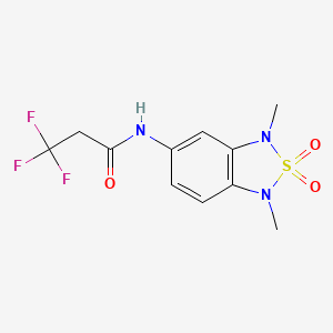 molecular formula C11H12F3N3O3S B2517736 N-(1,3-dimethyl-2,2-dioxido-1,3-dihydrobenzo[c][1,2,5]thiadiazol-5-yl)-3,3,3-trifluoropropanamide CAS No. 2034587-34-1