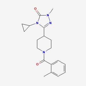 4-cyclopropyl-1-methyl-3-(1-(2-methylbenzoyl)piperidin-4-yl)-1H-1,2,4-triazol-5(4H)-one
