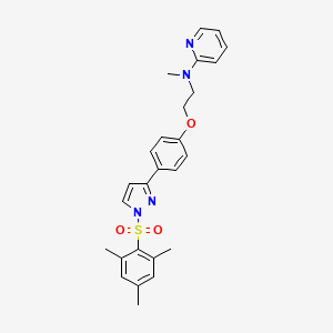 molecular formula C26H28N4O3S B2517763 N-methyl-N-(2-{4-[1-(2,4,6-trimethylbenzenesulfonyl)-1H-pyrazol-3-yl]phenoxy}ethyl)pyridin-2-amine CAS No. 477713-86-3