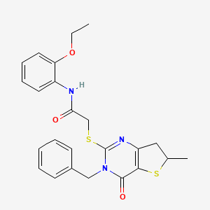 2-[(3-benzyl-6-methyl-4-oxo-6,7-dihydrothieno[3,2-d]pyrimidin-2-yl)sulfanyl]-N-(2-ethoxyphenyl)acetamide