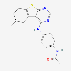 molecular formula C19H20N4OS B2517795 N-[4-({12-methyl-8-thia-4,6-diazatricyclo[7.4.0.0^{2,7}]trideca-1(9),2(7),3,5-tetraen-3-yl}amino)phenyl]acetamide CAS No. 385392-16-5