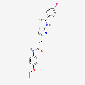 N-(4-(3-((4-ethoxyphenyl)amino)-3-oxopropyl)thiazol-2-yl)-4-fluorobenzamide