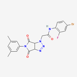 molecular formula C20H17BrFN5O3 B2517803 N-(4-bromo-2-fluorophenyl)-2-(5-(3,5-dimethylphenyl)-4,6-dioxo-4,5,6,6a-tetrahydropyrrolo[3,4-d][1,2,3]triazol-1(3aH)-yl)acetamide CAS No. 1052559-39-3