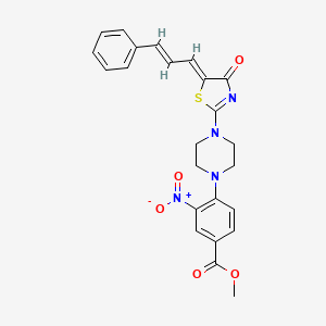 methyl 3-nitro-4-{4-[4-oxo-5-[(Z,2E)-3-phenyl-2-propenylidene]-1,3-thiazol-2(4H)-yl]piperazino}benzenecarboxylate