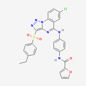 B2517824 N-(4-((7-chloro-3-((4-ethylphenyl)sulfonyl)-[1,2,3]triazolo[1,5-a]quinazolin-5-yl)amino)phenyl)furan-2-carboxamide CAS No. 893788-68-6