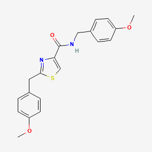 molecular formula C20H20N2O3S B2517828 N,2-bis[(4-methoxyphenyl)methyl]-1,3-thiazole-4-carboxamide CAS No. 478030-42-1