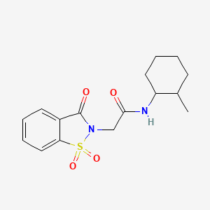 molecular formula C16H20N2O4S B2517843 N-(2-methylcyclohexyl)-2-(1,1,3-trioxo-1,2-benzothiazol-2-yl)acetamide CAS No. 874591-35-2