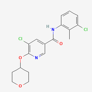 molecular formula C18H18Cl2N2O3 B2517845 5-chloro-N-(3-chloro-2-methylphenyl)-6-(oxan-4-yloxy)pyridine-3-carboxamide CAS No. 1904245-37-9