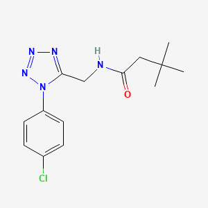 molecular formula C14H18ClN5O B2517857 N-((1-(4-chlorophenyl)-1H-tetrazol-5-yl)methyl)-3,3-dimethylbutanamide CAS No. 921102-74-1