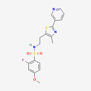 molecular formula C18H18FN3O3S2 B2517874 2-fluoro-4-methoxy-N-[2-(4-methyl-2-pyridin-3-yl-1,3-thiazol-5-yl)ethyl]benzenesulfonamide CAS No. 869069-74-9