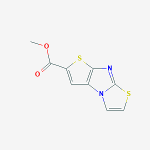 molecular formula C9H6N2O2S2 B2517902 methyl 5,9-dithia-1,7-diazatricyclo[6.3.0.02,6]undeca-2(6),3,7,10-tetraene-4-carboxylate CAS No. 477851-85-7