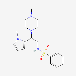 N-(2-(1-methyl-1H-pyrrol-2-yl)-2-(4-methylpiperazin-1-yl)ethyl)benzenesulfonamide