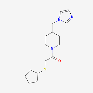 1-(4-((1H-imidazol-1-yl)methyl)piperidin-1-yl)-2-(cyclopentylthio)ethanone