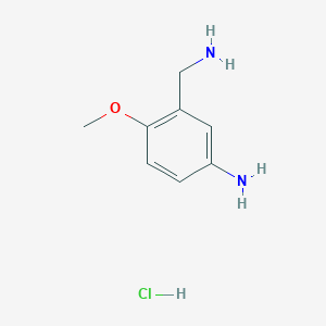 molecular formula C8H13ClN2O B2517951 3-(Aminomethyl)-4-methoxyaniline hydrochloride CAS No. 1864073-28-8