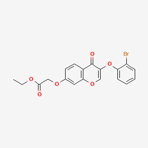 molecular formula C19H15BrO6 B2517952 ethyl 2-{[3-(2-bromophenoxy)-4-oxo-4H-chromen-7-yl]oxy}acetate CAS No. 303119-36-0