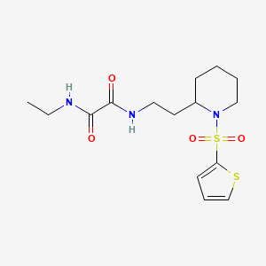 molecular formula C15H23N3O4S2 B2517967 N-ethyl-N'-{2-[1-(thiophene-2-sulfonyl)piperidin-2-yl]ethyl}ethanediamide CAS No. 898406-39-8