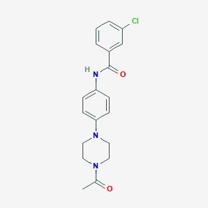 molecular formula C19H20ClN3O2 B251798 N-[4-(4-acetylpiperazin-1-yl)phenyl]-3-chlorobenzamide 