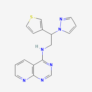 molecular formula C16H14N6S B2517985 N-[2-(1H-pyrazol-1-yl)-2-(thiophen-3-yl)ethyl]pyrido[2,3-d]pyrimidin-4-amine CAS No. 2379993-77-6