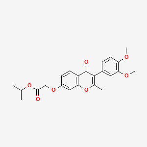 molecular formula C23H24O7 B2517990 propan-2-yl 2-{[3-(3,4-dimethoxyphenyl)-2-methyl-4-oxo-4H-chromen-7-yl]oxy}acetate CAS No. 610764-96-0