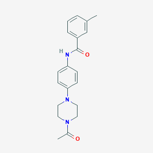 molecular formula C20H23N3O2 B251800 N-[4-(4-acetylpiperazin-1-yl)phenyl]-3-methylbenzamide 