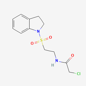 molecular formula C12H15ClN2O3S B2518001 2-Chloro-N-[2-(2,3-dihydroindol-1-ylsulfonyl)ethyl]acetamide CAS No. 922052-58-2