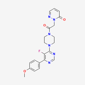 molecular formula C21H21FN6O3 B2518003 2-(2-{4-[5-Fluoro-6-(4-methoxyphenyl)pyrimidin-4-yl]piperazin-1-yl}-2-oxoethyl)-2,3-dihydropyridazin-3-one CAS No. 2380187-76-6