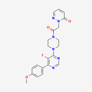 2-[2-[4-[5-Fluoro-6-(4-methoxyphenyl)pyrimidin-4-yl]piperazin-1-yl]-2-oxoethyl]pyridazin-3-one
