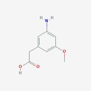 molecular formula C9H11NO3 B2518049 2-(3-Amino-5-methoxyphenyl)acetic acid CAS No. 1261794-85-7