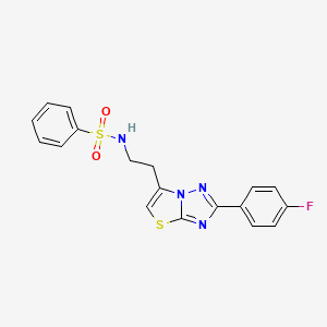 N-(2-(2-(4-fluorophenyl)thiazolo[3,2-b][1,2,4]triazol-6-yl)ethyl)benzenesulfonamide