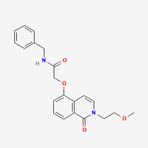 molecular formula C21H22N2O4 B2518053 N-benzyl-2-{[2-(2-methoxyethyl)-1-oxo-1,2-dihydroisoquinolin-5-yl]oxy}acetamide CAS No. 898411-79-5