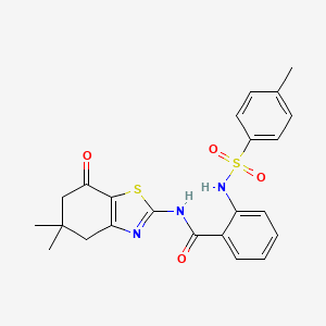 molecular formula C23H23N3O4S2 B2518064 N-(5,5-dimethyl-7-oxo-4,5,6,7-tetrahydro-1,3-benzothiazol-2-yl)-2-(4-methylbenzenesulfonamido)benzamide CAS No. 330190-10-8