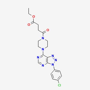 ethyl 4-(4-(3-(4-chlorophenyl)-3H-[1,2,3]triazolo[4,5-d]pyrimidin-7-yl)piperazin-1-yl)-4-oxobutanoate