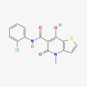 molecular formula C15H11ClN2O3S B2518069 N-(2-chlorophenyl)-7-hydroxy-4-methyl-5-oxo-4,5-dihydrothieno[3,2-b]pyridine-6-carboxamide CAS No. 1251563-56-0