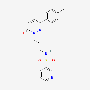 molecular formula C19H20N4O3S B2518088 N-(3-(6-oxo-3-(p-tolyl)pyridazin-1(6H)-yl)propyl)pyridine-3-sulfonamide CAS No. 1021091-28-0