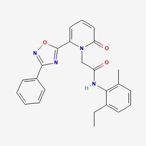 molecular formula C24H22N4O3 B2518092 N-(2-ethyl-6-methylphenyl)-2-[2-oxo-6-(3-phenyl-1,2,4-oxadiazol-5-yl)-1,2-dihydropyridin-1-yl]acetamide CAS No. 1251601-30-5