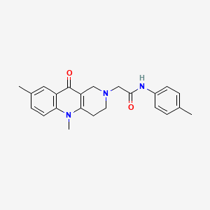 molecular formula C23H25N3O2 B2518093 2-{5,8-dimethyl-10-oxo-1H,2H,3H,4H,5H,10H-benzo[b]1,6-naphthyridin-2-yl}-N-(4-methylphenyl)acetamide CAS No. 1359395-27-9