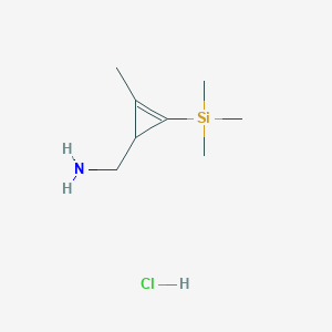 molecular formula C8H18ClNSi B2518097 (2-Methyl-3-(trimethylsilyl)cycloprop-2-en-1-yl)methanamine hydrochloride CAS No. 2172212-79-0