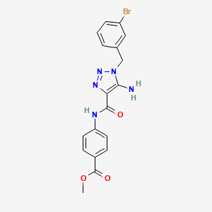molecular formula C18H16BrN5O3 B2518101 methyl 4-(5-amino-1-(3-bromobenzyl)-1H-1,2,3-triazole-4-carboxamido)benzoate CAS No. 899981-61-4